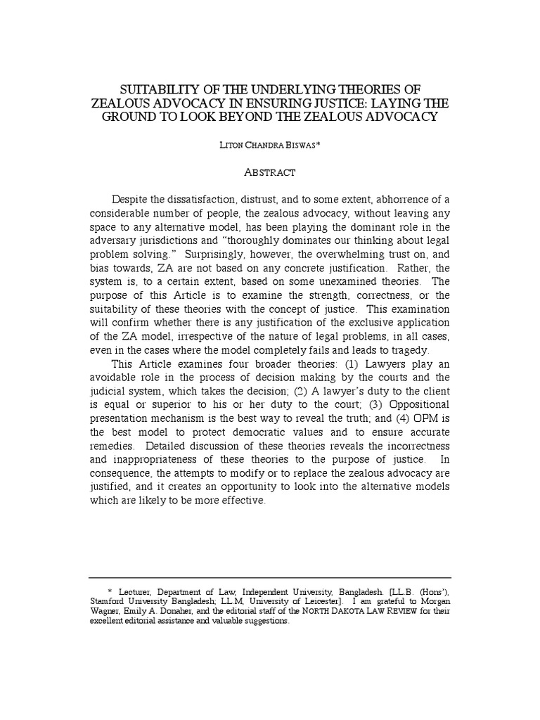 9 Zealous Advocacy PDF Lawyer Crime & Violence