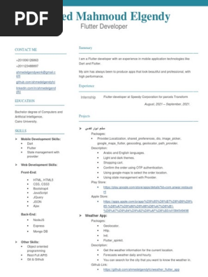 Ahmed Elgendy Flutter Developer CV
