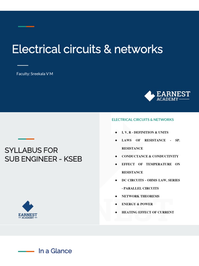 Electrical Circuits and Networks Class 6 815799 PDF Classical