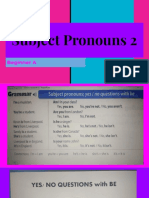 Subject Pronouns 2. Tarea