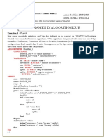 18-19 EXAMEN - LICENCE 1 (SRIT, RTEL Et SIGL) INITIATION ALGORITHMIQUE (Sem1 - Sess2) CORRIGE