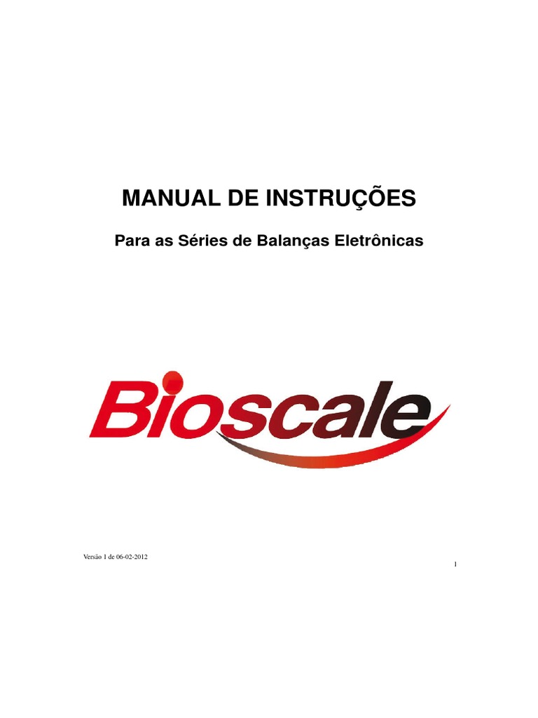 Manual de Instruções da Balança Bioscale | PDF