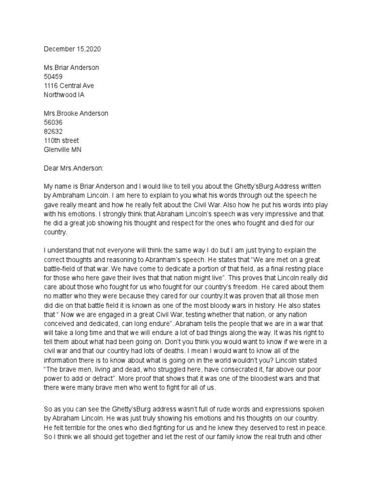 Persuasive Letter Assesment-Briar | PDF