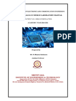 Cmos Analog Ic Design Laboratory Manual: Srinivasa