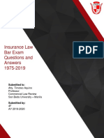 Pdfcoffee.com Commercial Law Bar q a Insurance Law 19752019 4f1920 PDF Free