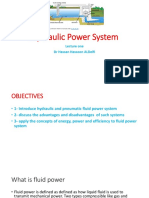 Hydraulic Power System: Lecture One DR Hassan Hassoon Aldelfi