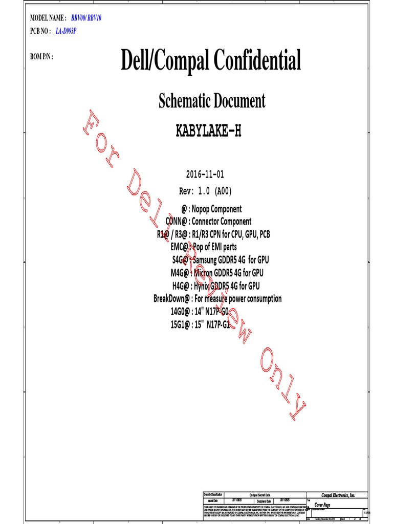 LA-D993P Schematic and BIOS Overview | PDF | Classified Information | Usb