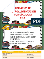 Horarios de retroalimentación por Zoom CENDI12