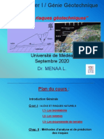 "Aléas Et Risques Géotechniques": Université de Médéa Septembre 2020