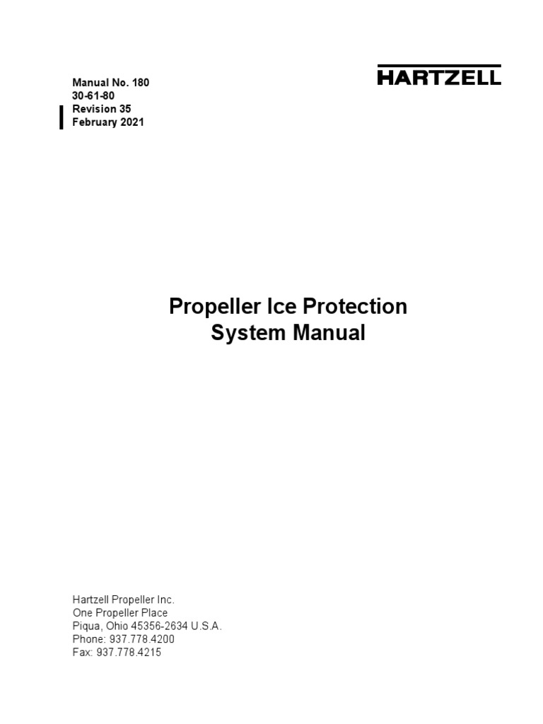 Manual 180 Propeller Ice Protection System Manual PDF