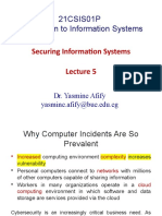 Securing Info Systems Lecture 5 Types Attacks Tracks