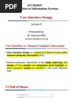 Lecture 9 - User Interface Design