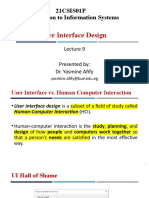 Lecture 9 - User Interface Design