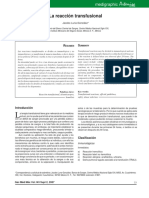 La clasificación de las reacciones transfusionales