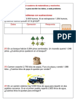 Problemas de Sustracción 4 Cifras