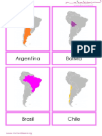 Tarjetas Del Mapa de Amc3a9rica Del Sur Letra Imprenta