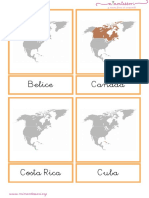 Tarjetas Del Mapa de Amc3a9rica Del Norte y Central Letra Ligada1