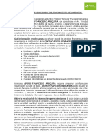 Politica de Privacidad y Tratamiento de Datos Personales Apoyo Financiero