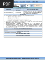 Octubre - 4to Grado Educación Socioemocional (2021-2022)