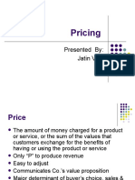 Pricing: Presented By: Jatin Vaid