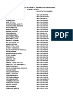 Bachelor of Science in Chemical and Process Engineering 2018/2019 Intake Marks