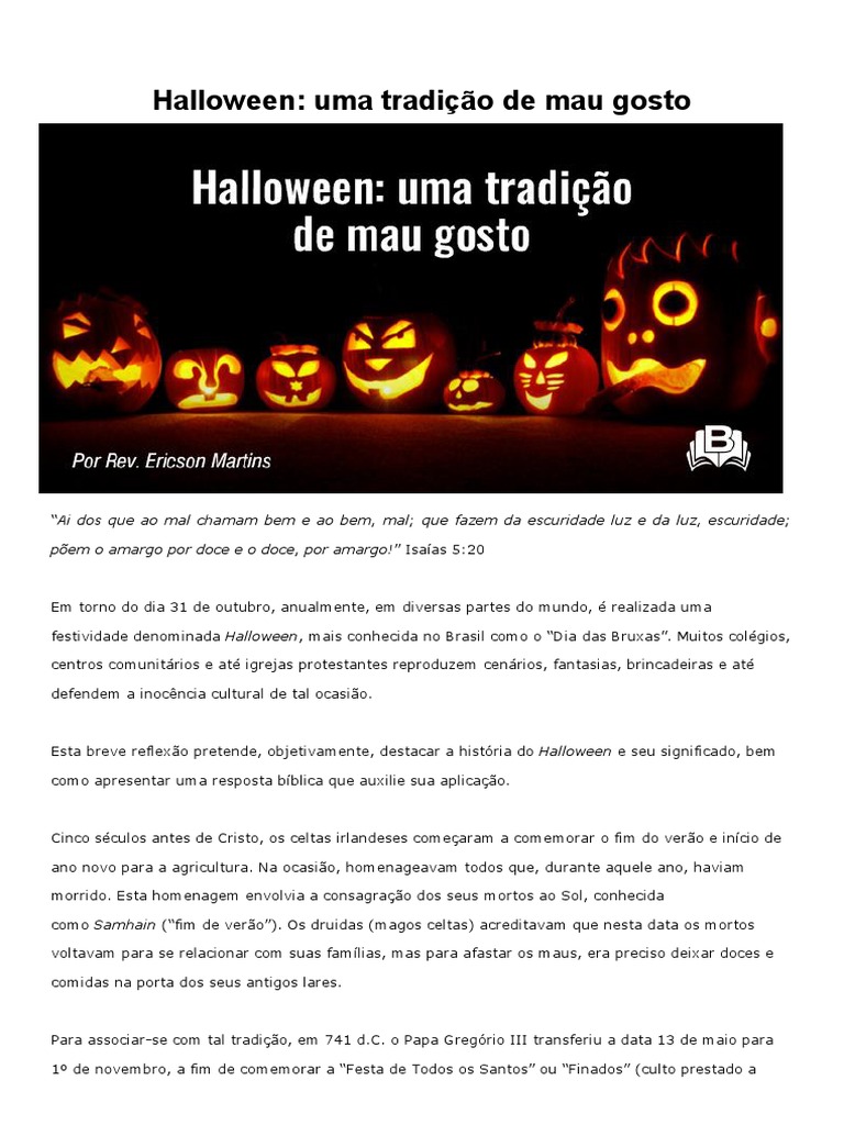 Estudo Sobre o Halloween | PDF | Dia das Bruxas | Feitiçaria, image size:768x1024