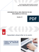 S13 PPT en Español Informe Final Del Proyecto de Desarrollo Social