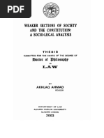 Weaker Sections of Society and The Constitution: A Socio-Legal Analysis