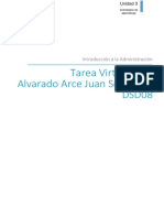 Tarea Virtual #4 Alvarado Arce Juan Sebastian DSD08: Introducción A La Administración