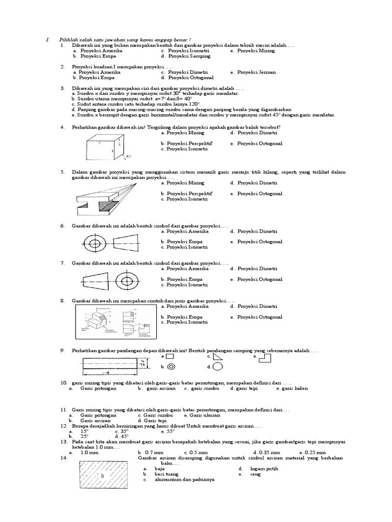 Proyeksi dan Gambar Teknik Mesin | PDF | Metode & Bahan Ajar