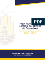 Plan Nacional de Gestion Del Riesgo de Desastres 2015 2025