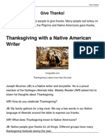 Thanksgiving With A Native American Writer: Give Thanks!