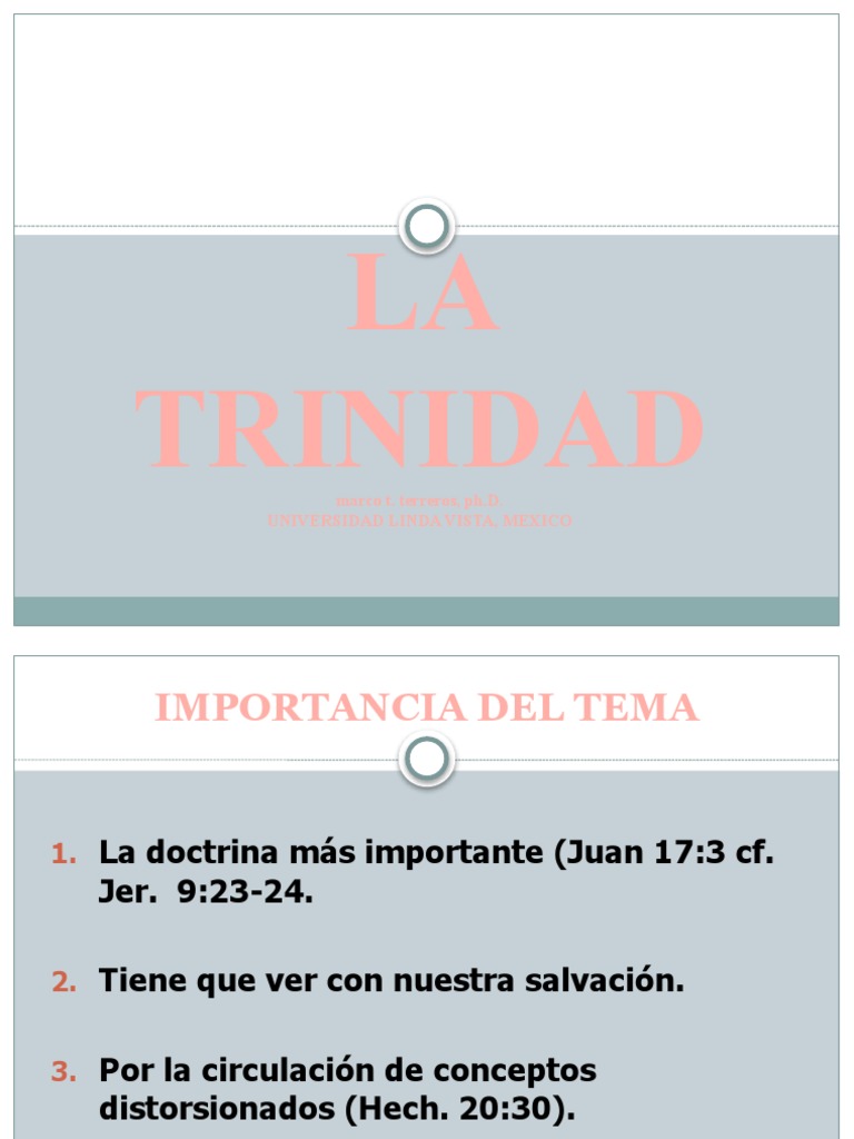 La Trinidad: Doctrina y Evidencia Bíblica | PDF | Trinidad | Dios