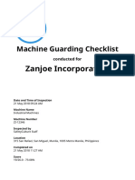 Machine Guarding Checklist Report