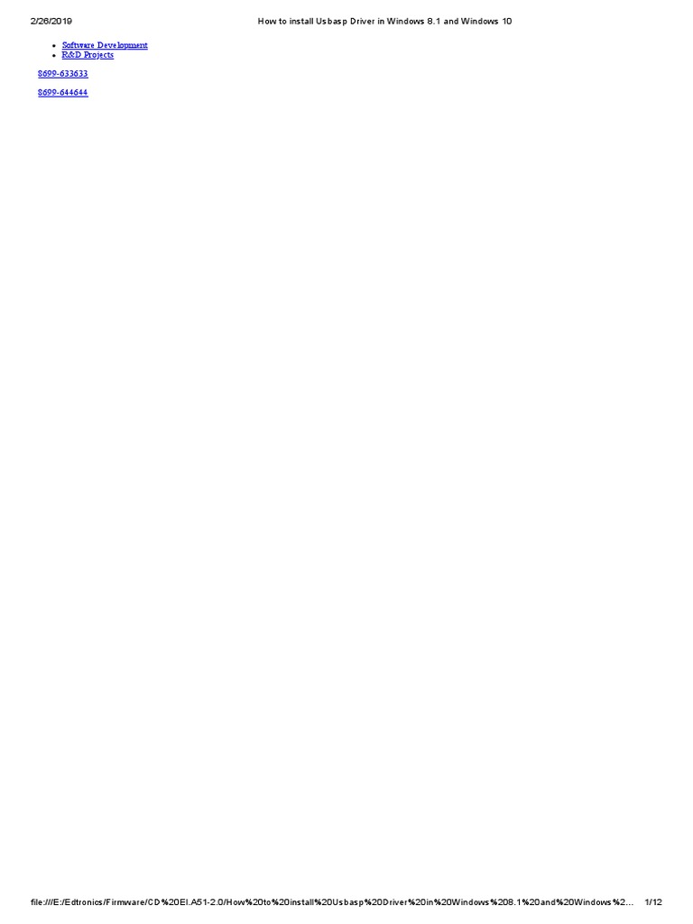 How To Install Usbasp Driver in Windows 8.1 and Windows 10 PDF