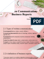 Written Communication Business Reports