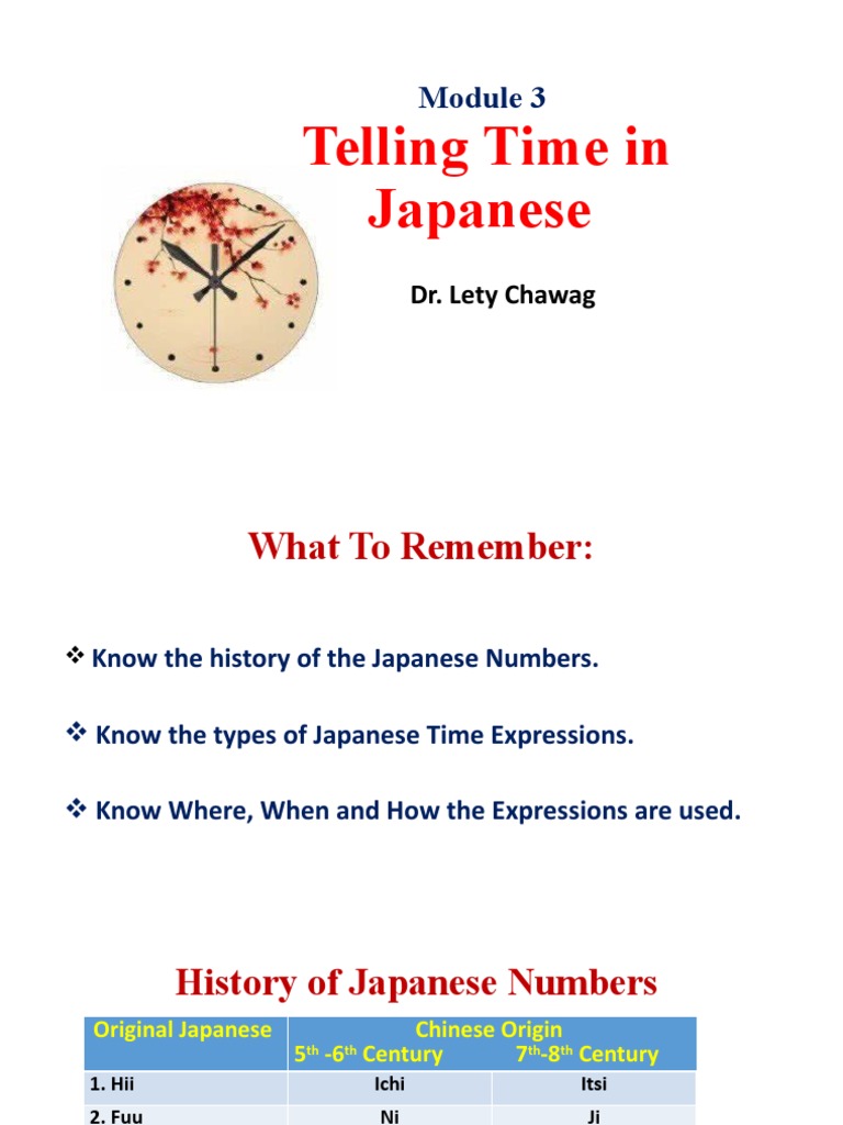 Telling Time in Japanese: A Guide | PDF | Language Families | Languages ...