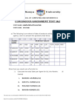 Continuous Assessment Test 1&2: School of Computing and Informatics