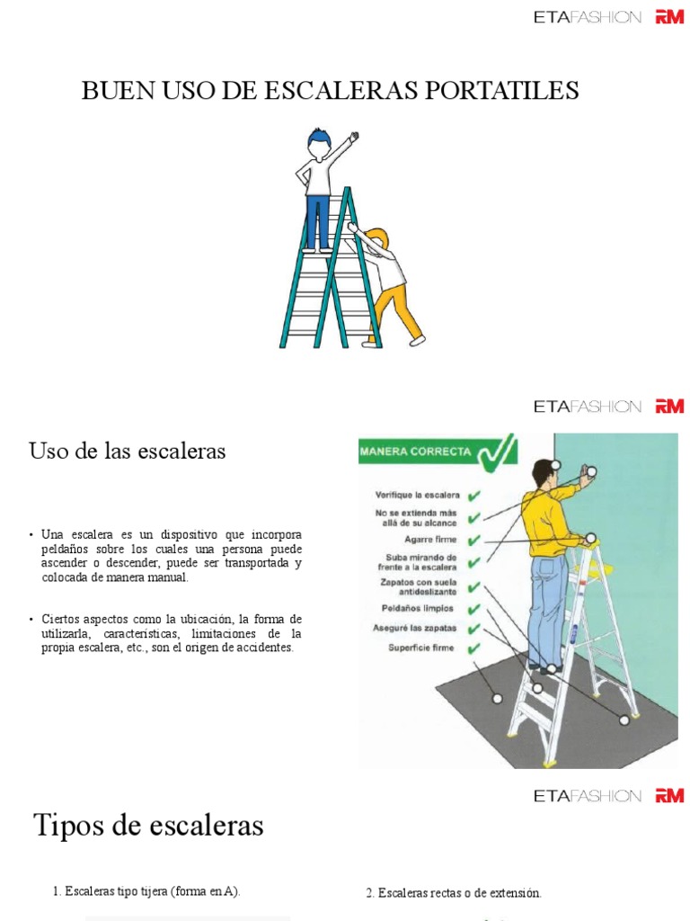 Seguridad en el Uso de Escaleras Portátiles | PDF | Escalera