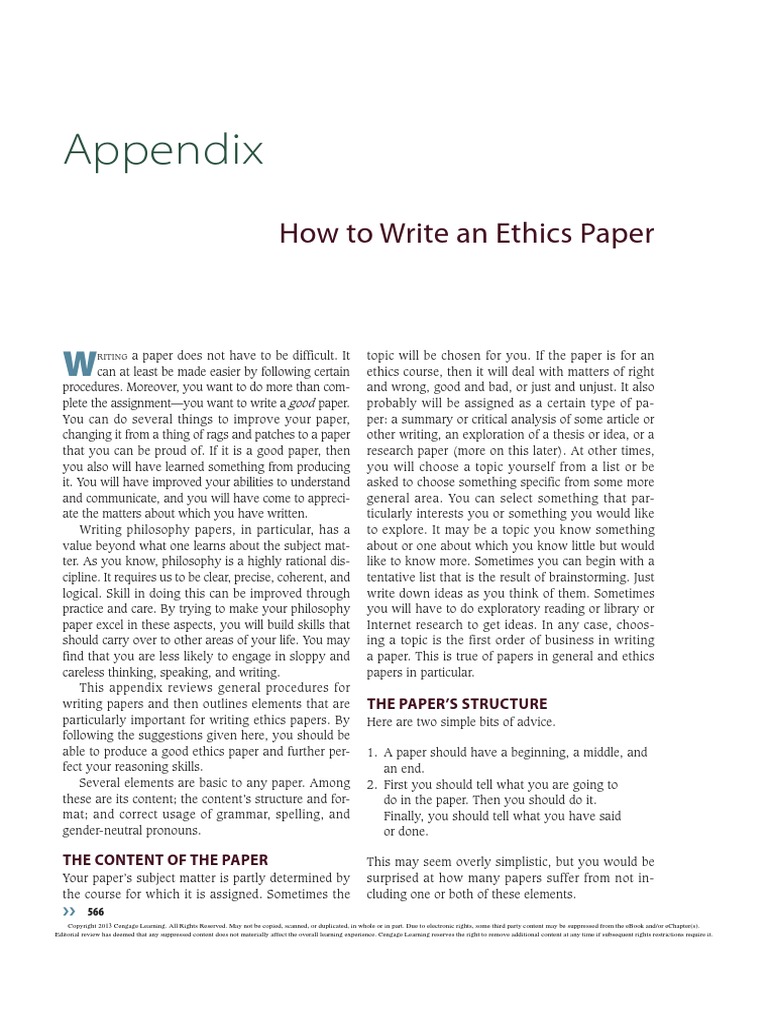 How To Write An Ethics Paper Mackinnon Fiala 8ed PDF Citation Reason
