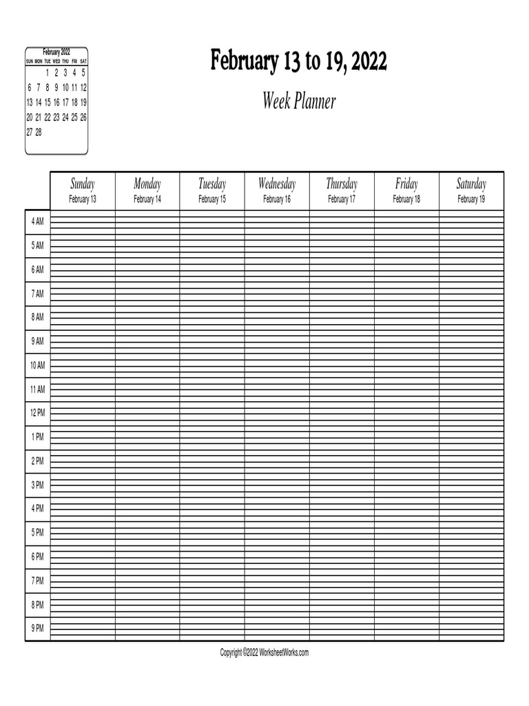 WorksheetWorks Hourly Planner 3 PDF