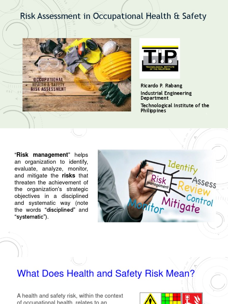 Risk Assessment in Occupational Health & Safety PDF Occupational