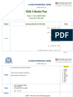 YEAR-5 Weekly Plan: Al Mahd International School