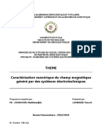 Theme Caractérisation Numérique Du Champ Magnétique Généré Par Des Systèmes Électrotechniques