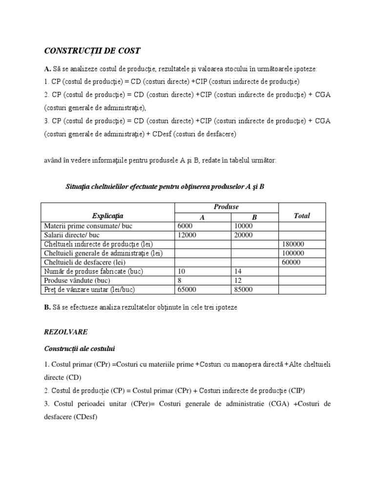 Cursul 2 - CMN - Proiectii de Cost | PDF