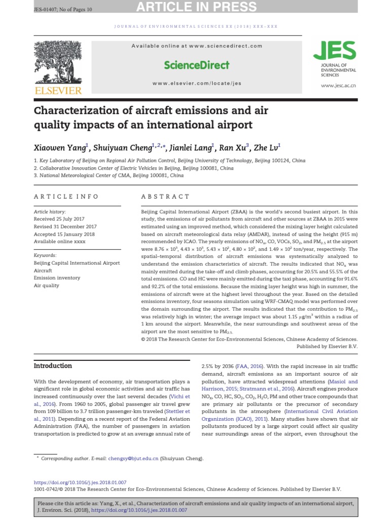 Characterization of Aircraft Emissions and Air Quality Impacts of An
