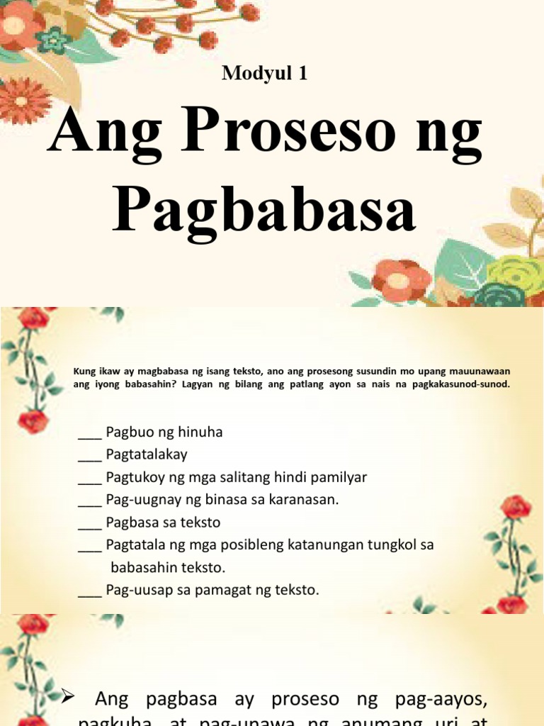Pagbasa At Pagsusuri Modyul 1 Pdf
