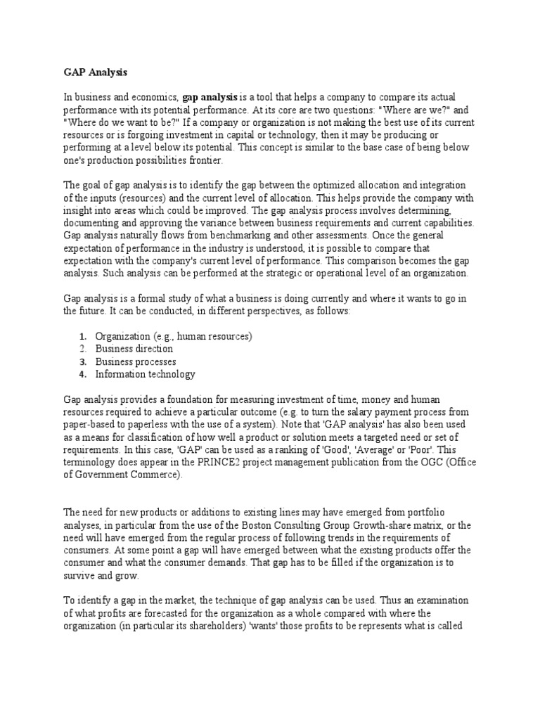 Understanding Gap Analysis in Business | PDF | Business Economics ...