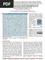 A Study To Assess The Knowledge Regarding Emotional Exhaustion and Its Prevention Among Staff Nurses in Selected Hospital, Kanpur, U.P.