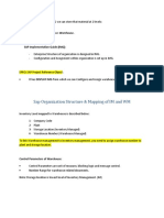 Sap Organization Structure & Mapping of IM and WM: 1-Inventory Level